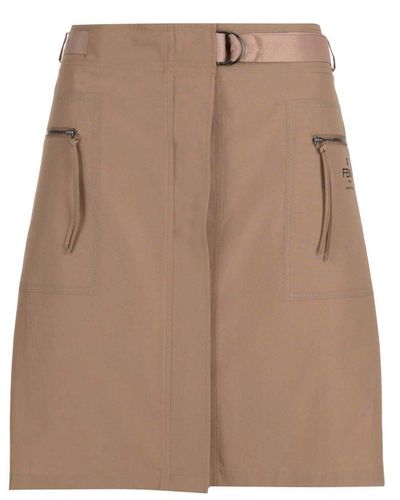 Fendi Cotton Popeline Skirt - Brown