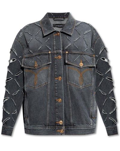 Versace Gray Oversize Denim Jacket
