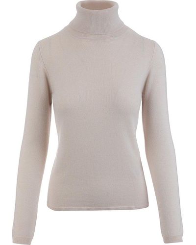 Allude Roll Neck Knitted Sweater - Gray