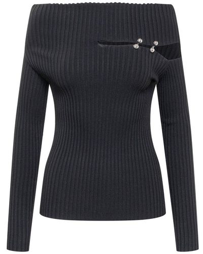 Liu Jo Cut-out Detailed Knitted Jumper - Blue