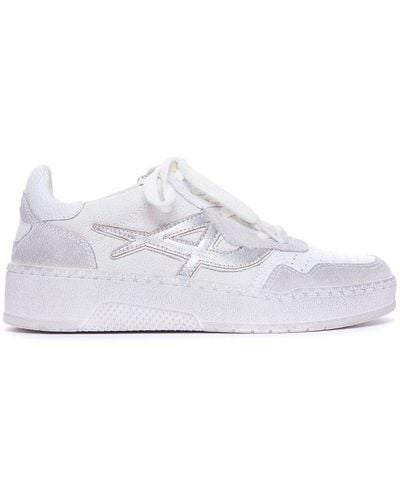 Ash Round-toe Lace-up Sneakers - White