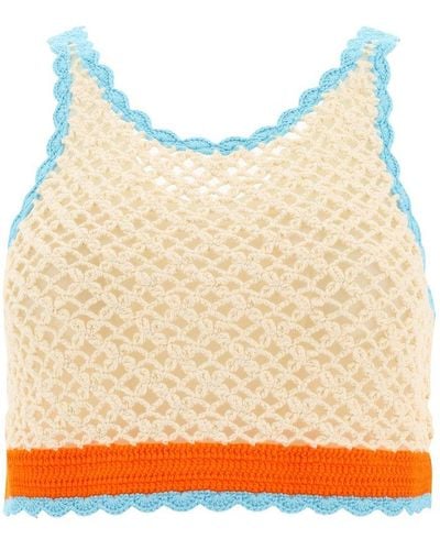 Sportmax Crochet-knit Cropped Top - Natural