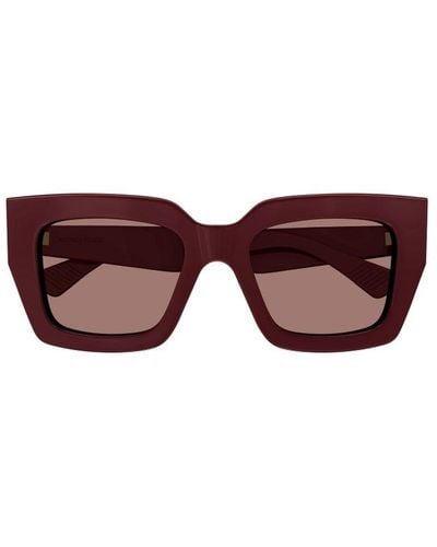Bottega Veneta Rectangle Frame Sunglasses - Purple