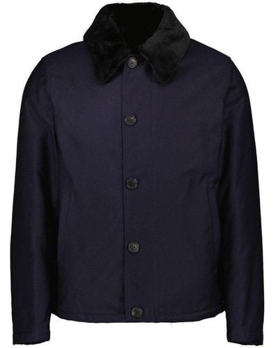 Prada Long Sleeved Blouson Jacket - Blue
