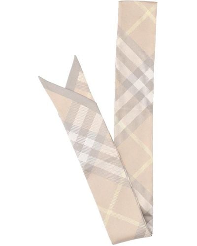 Burberry Checked Pointed-tip Scarf - White