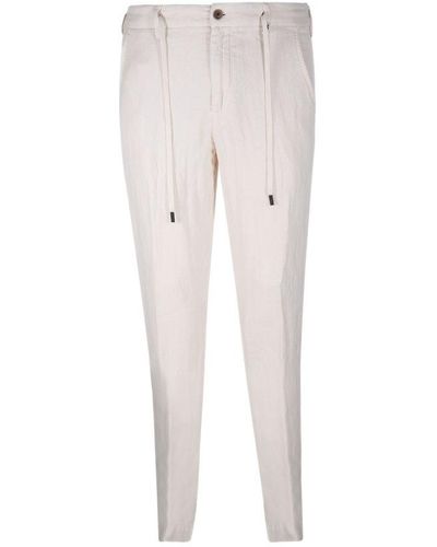 Myths Tapered-leg Drawstring Trousers - White