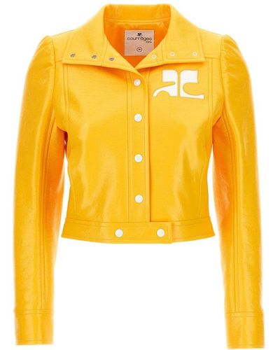 Courreges Reedition Vinyl Casual Jackets, Parka - Yellow