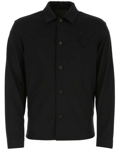 Prada Long Sleeve Buttoned Shirt - Black