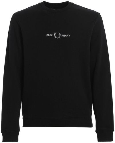 Fred Perry Long-sleeved Crewneck Sweatshirt - Black