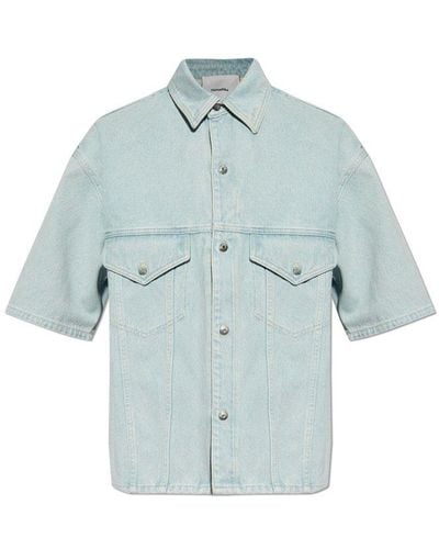 Nanushka Jorge Short-sleeved Denim Shirt - Blue