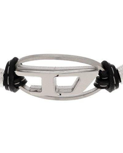 DIESEL A-ada Logo-charm Linked Bracelet - Black
