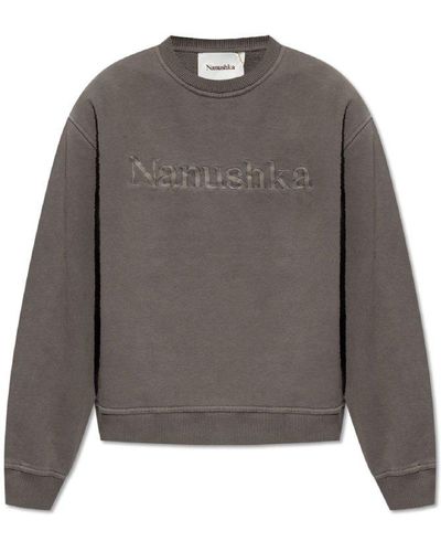 Nanushka 'mart' Sweatshirt With Logo - Grey