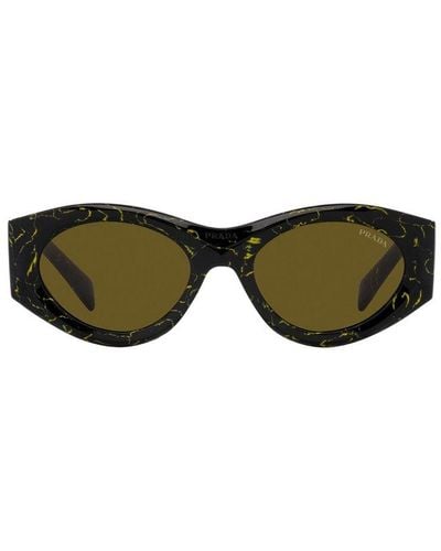 Prada Rectangular Frame Sunglasses - Green