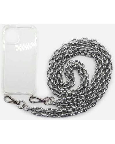 1017 ALYX 9SM I Phone Cover With Removable Chain Strap - Metallic