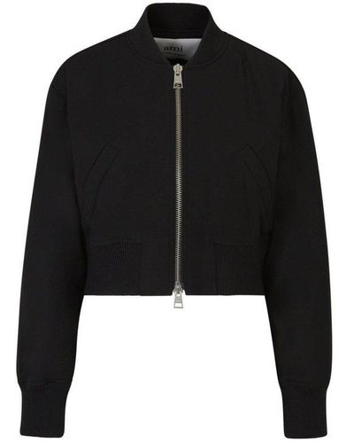 Ami Paris Ami Paris Wool Bomber Jacket - Black