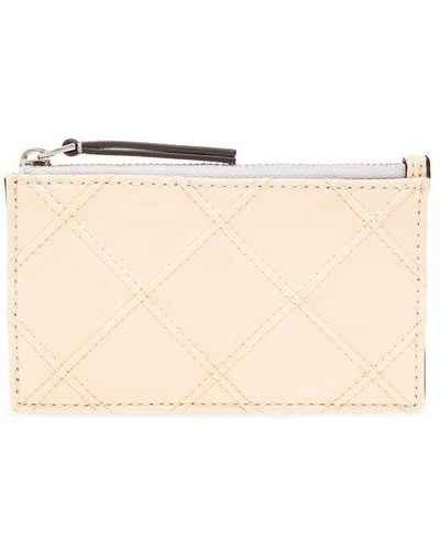 Tory Burch Leather Card Case - Natural