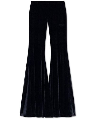 Vetements Velvet Trousers With Logo, - Black