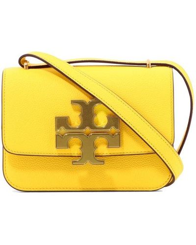 Tory Burch Leather Logo Flap Bag - Yellow