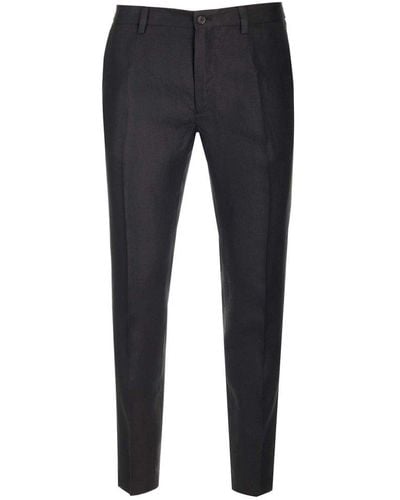 Dolce & Gabbana Tailored Pants With Monogram - Blue