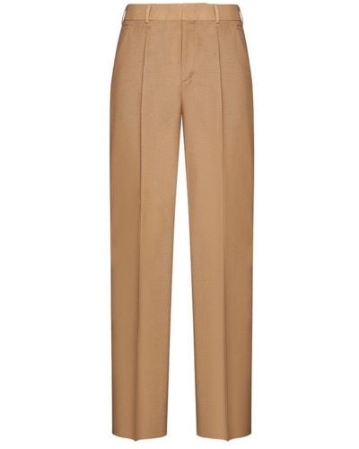 Valentino Pleat Detailed Pants - Natural