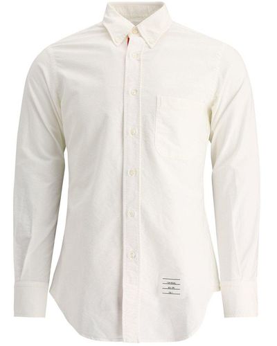 Thom Browne Collared Button-up Oxford Shirt - White