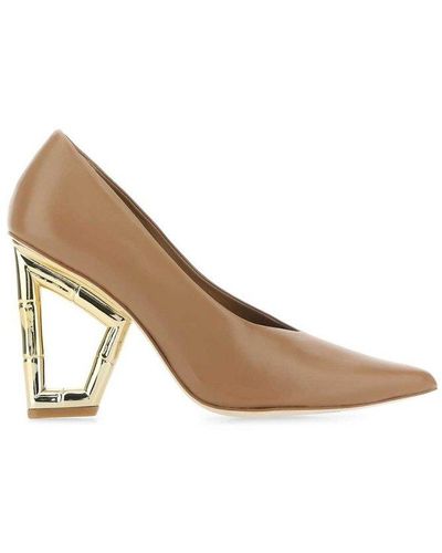 Cult Gaia Aster Pointed Toe Pumps - Brown