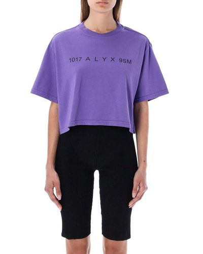 1017 ALYX 9SM Logo Cropped T-shirt - Purple