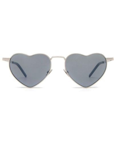 Saint Laurent Loulou Heart-shape Frame Sunglasses - White