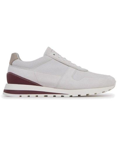 Brunello Cucinelli Punched Lace-up Trainers - White