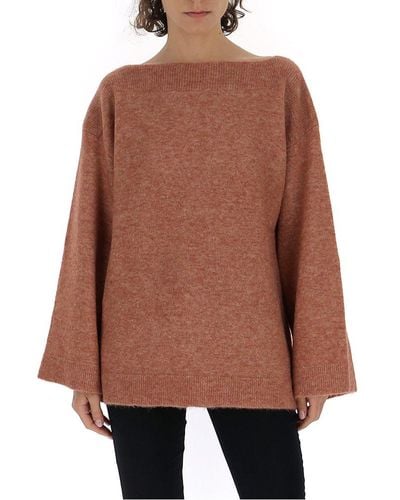 3.1 Phillip Lim Flared Sleeve Knitted Jumper - Brown