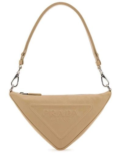 Prada Triangle Mini Shoulder Bag - White