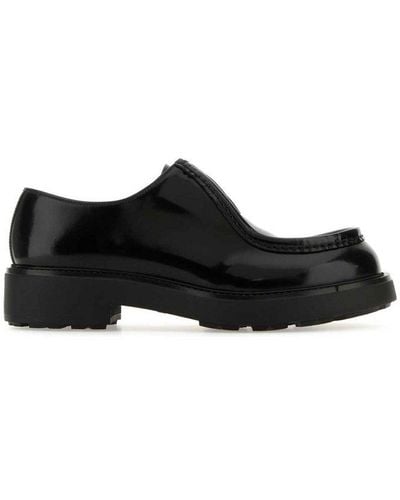 Prada Round-toe Lace-up Shoes - Black
