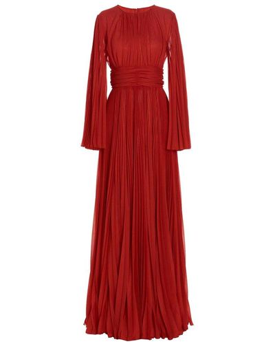 Dolce & Gabbana Pleated Gown - Red