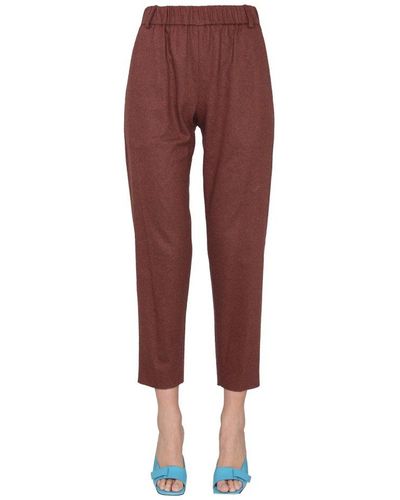Alysi Belt-looped Pocketed Trousers - Red