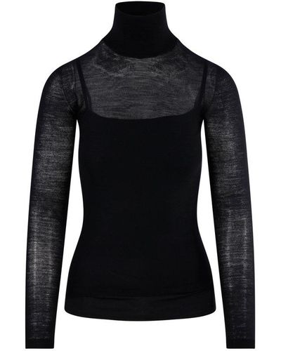 Max Mara Turtleneck Knitted Sweater - Black