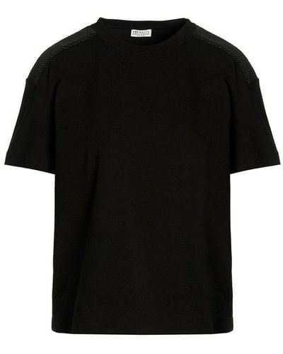 Brunello Cucinelli Monile Detail T-shirt - Black