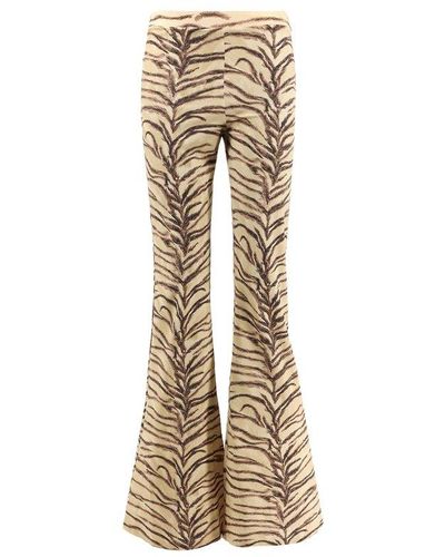 Stella McCartney All-over Motif Flared Trousers - Natural