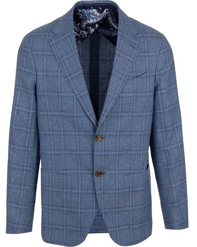 Etro Chequered Single-breasted Suit - Blue