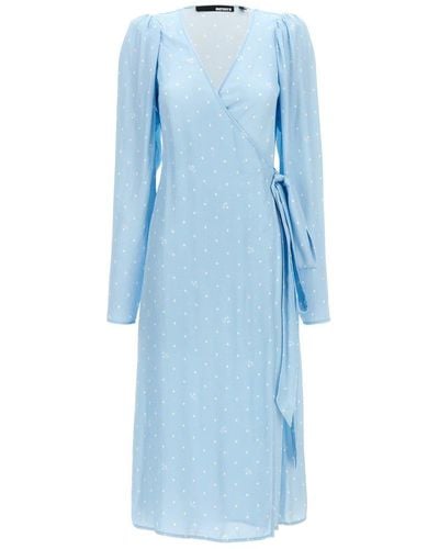 ROTATE BIRGER CHRISTENSEN Textured Midi Wrap Dress - Blue