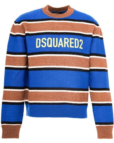DSquared² Striped Pullover - Blue