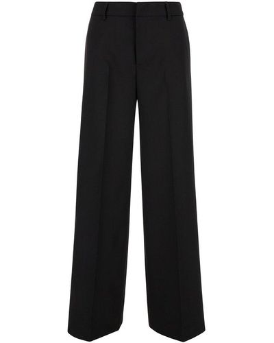 PT Torino Lorenza High Waist Half Elastic Belt Trousers - Black