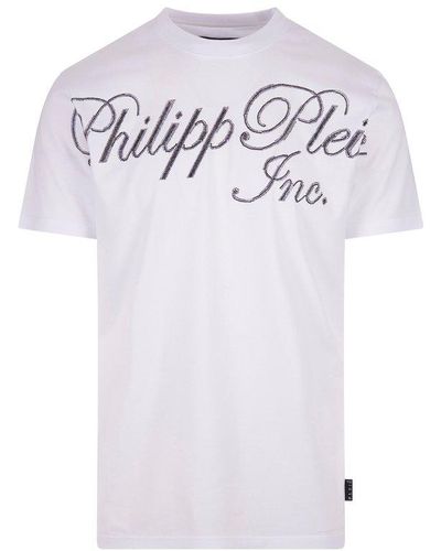 Philipp Plein Logo Embellished Crewneck T-shirt - White