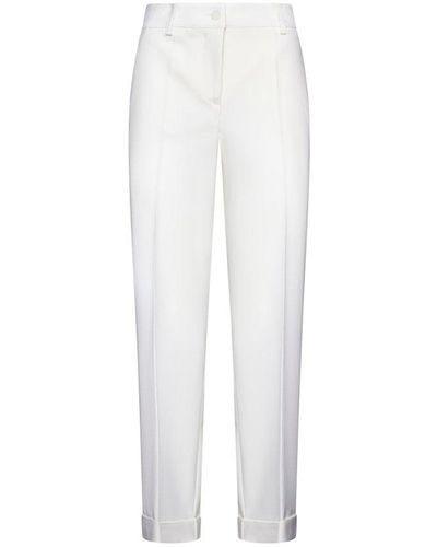 P.A.R.O.S.H. Turned-up Hem Trousers - White