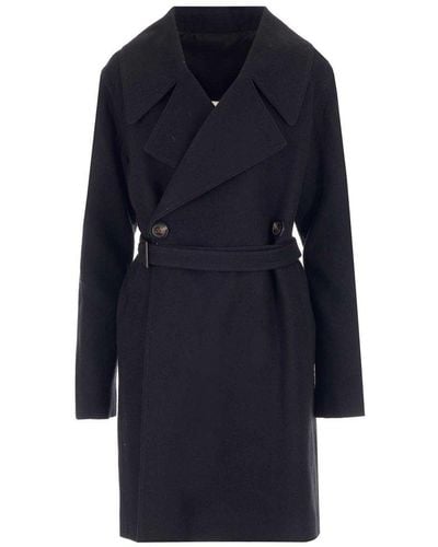 Rick Owens Belted Trench Coat - Blue