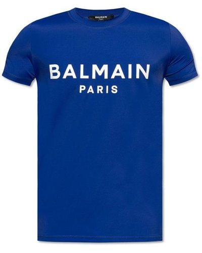 Balmain Logo Swim T-Shirt - Blue
