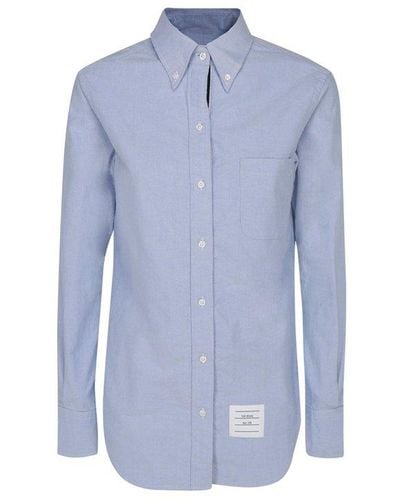 Thom Browne Logo Patch Tailored Shirt - Blue