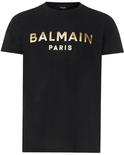 Balmain Metallic Logo T-shirt - Black