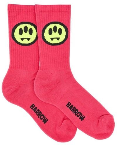 Barrow Logo Intarsia Ankle Socks - Pink