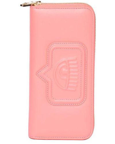 Chiara Ferragni Logo-embossed Zipped Wallet - Pink