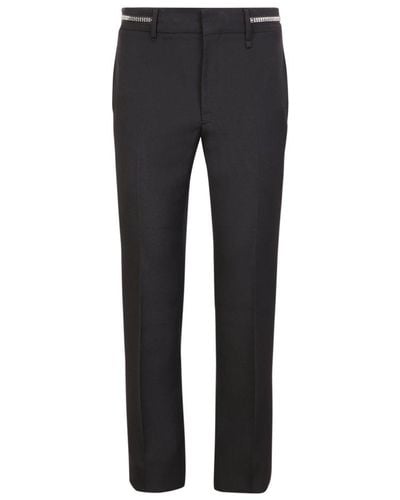 Givenchy Slim Pants With Decorative Zip At The Waist - Blue
